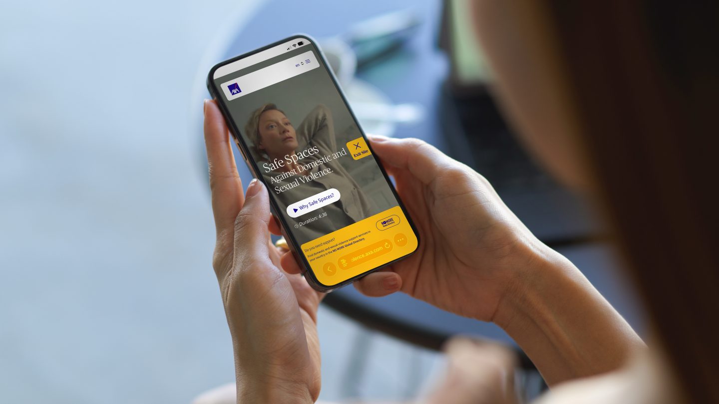 Safe Spaces website on a phone